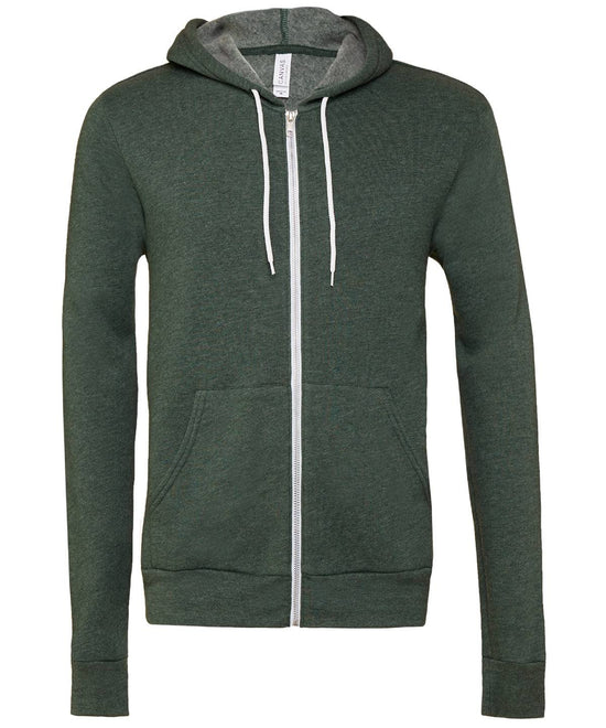 Heather Forest - Unisex polycotton fleece full-zip hoodie