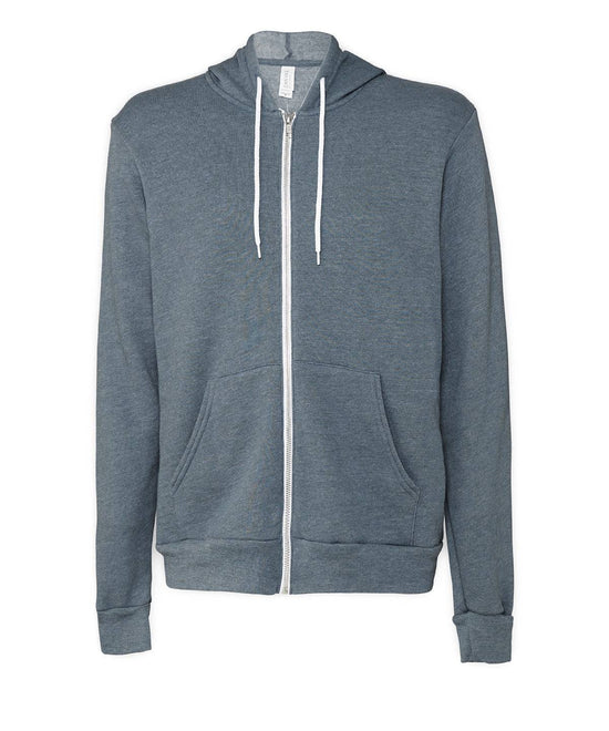 Heather Slate - Unisex polycotton fleece full-zip hoodie