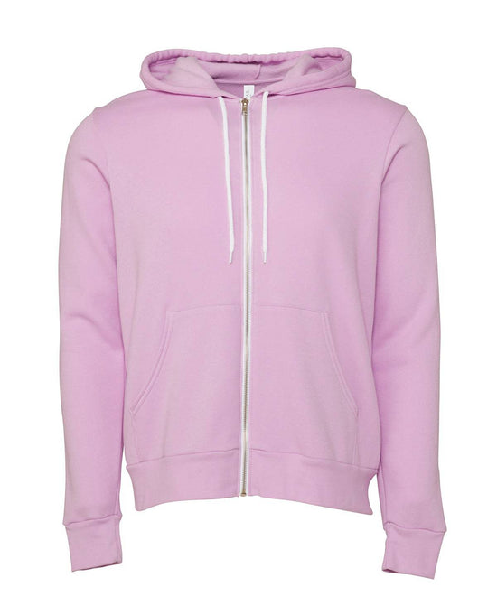 Lilac - Unisex polycotton fleece full-zip hoodie