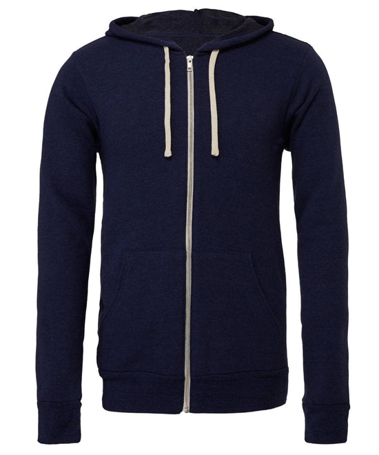 Navy Triblend - Unisex triblend full zip hoodie