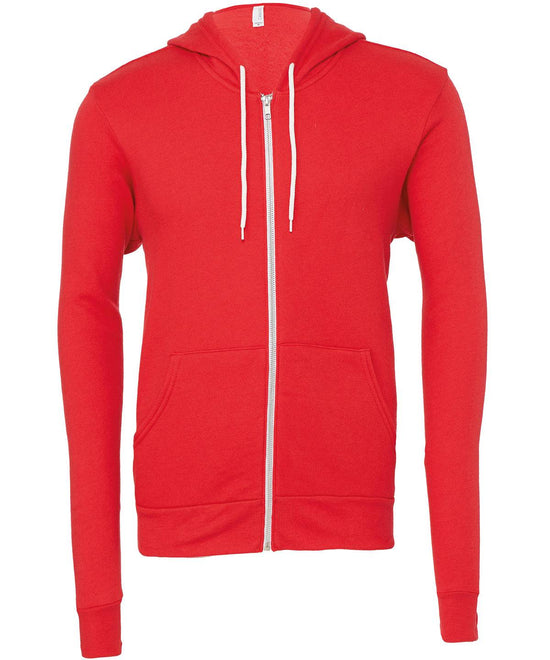 Red - Unisex polycotton fleece full-zip hoodie