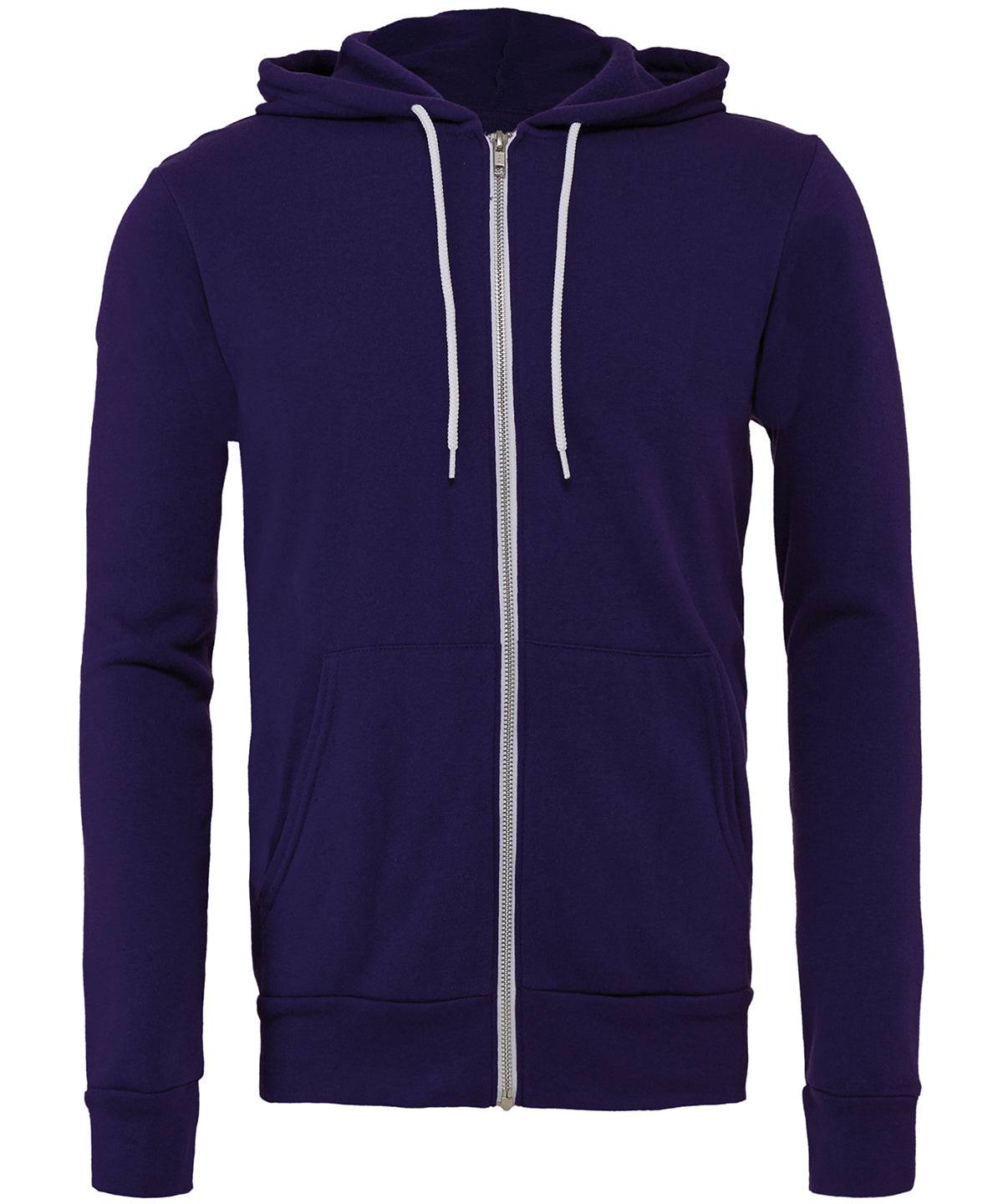 Team Purple - Unisex polycotton fleece full-zip hoodie