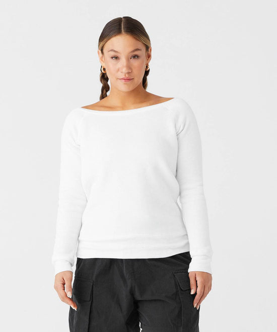 Black - Sponge fleece wide neck sweatshirt