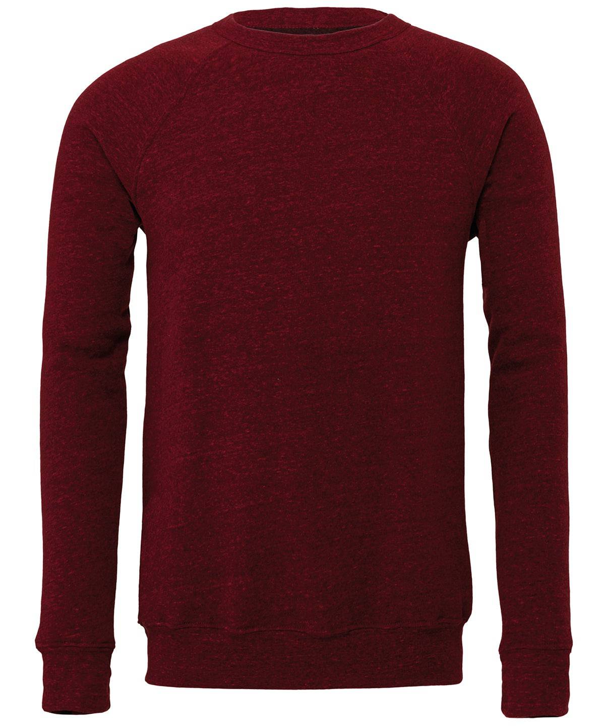 Dark Red Triblend - Unisex sponge fleece crew neck sweatshirt