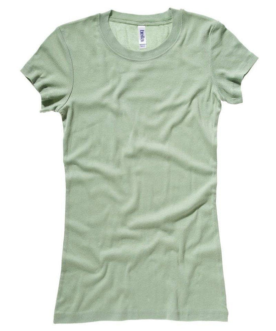Moss Green - Sheer mini rib crew neck t-shirt