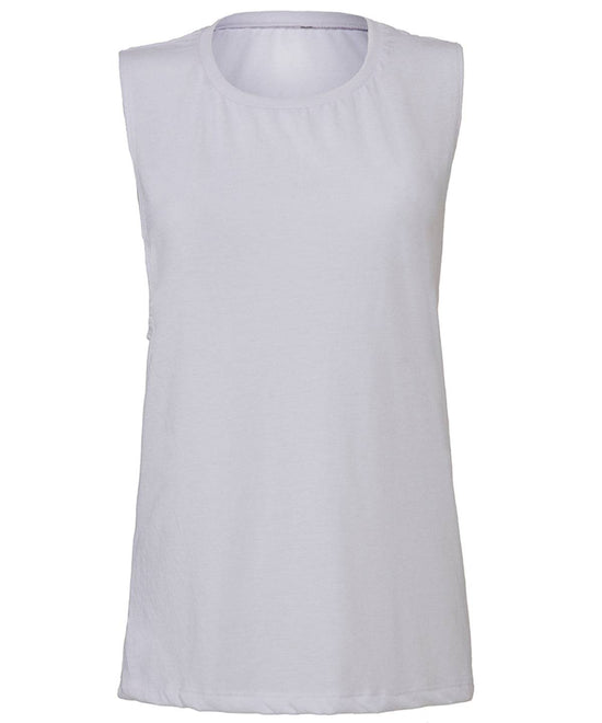 White - Flowy scoop muscle t-shirt