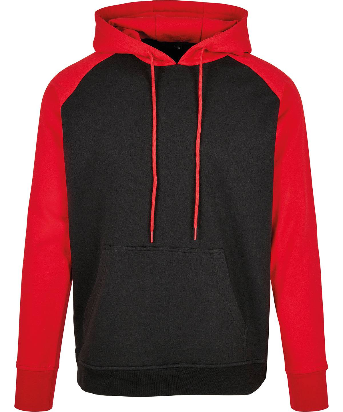 Black/Red - Basic raglan hoodie