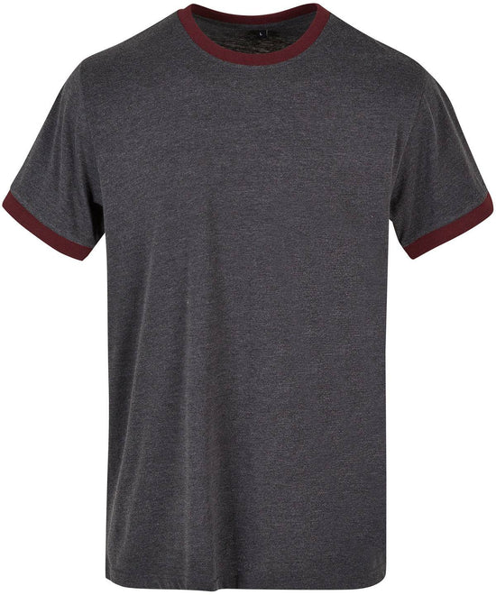 Charcoal/Cherry - Ringer tee