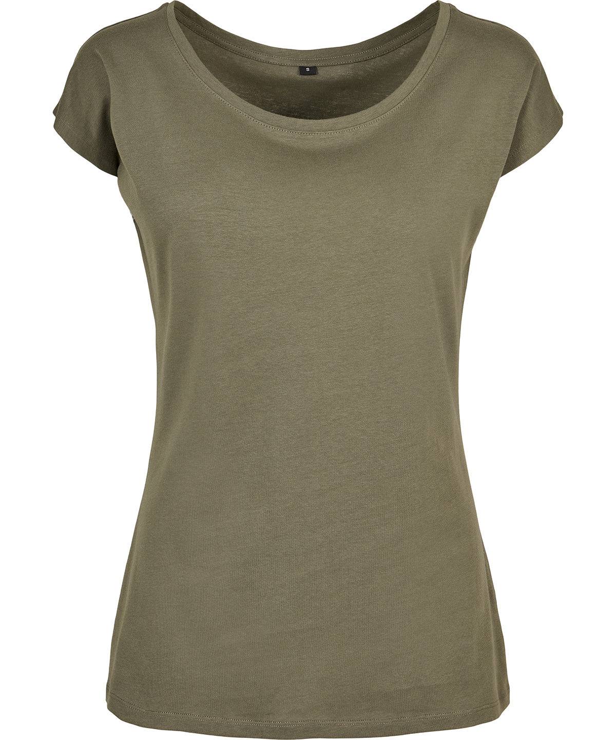 Olive - Women's wide neck tee