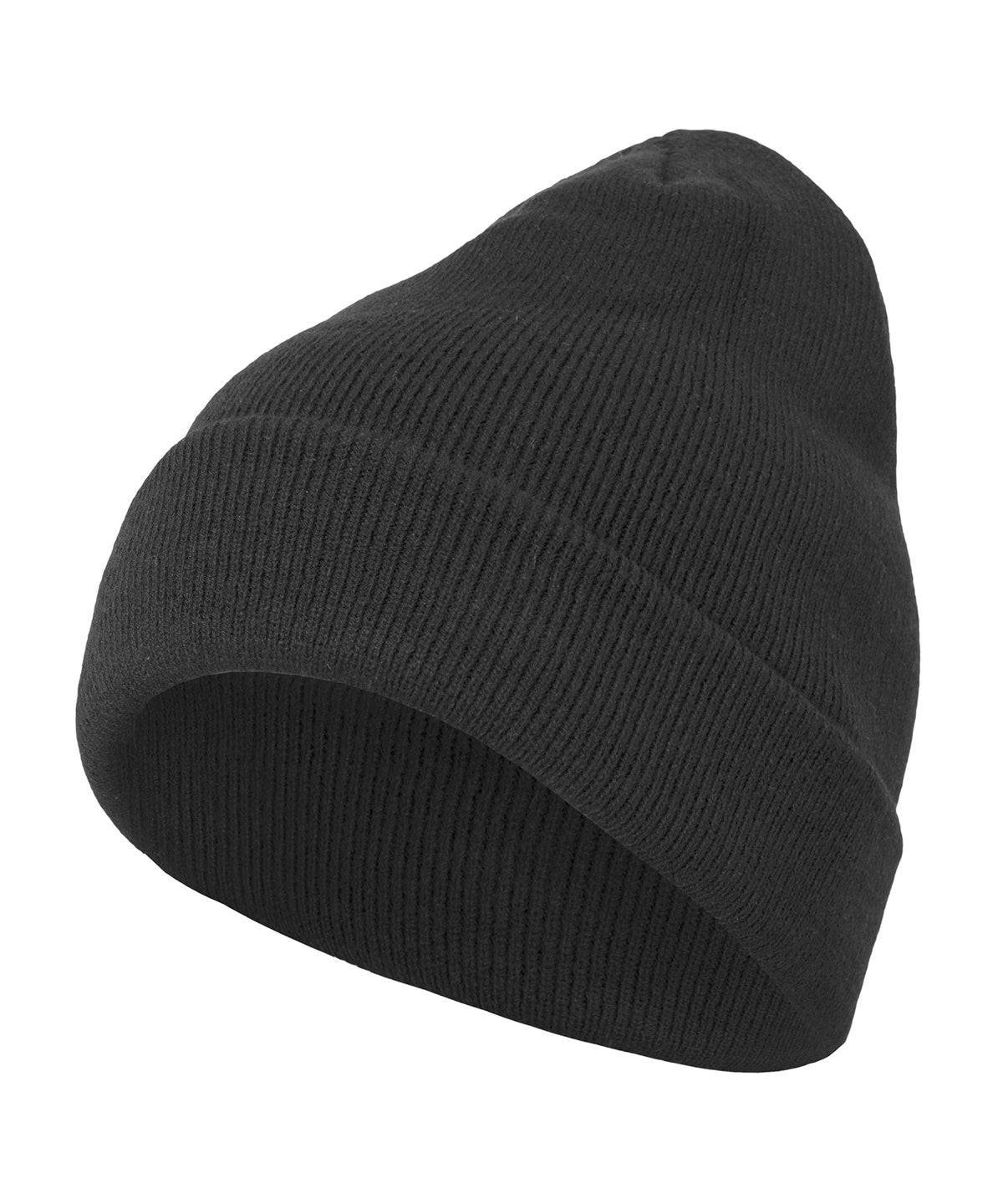 Black - Heavy knit beanie