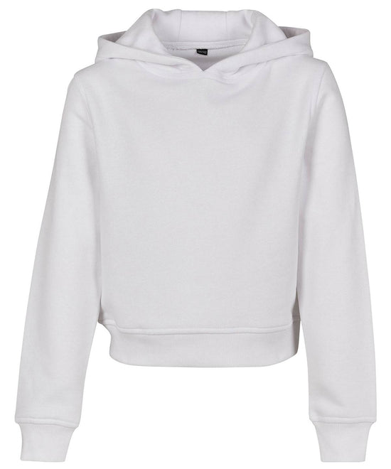 White - Girls cropped sweat hoodie