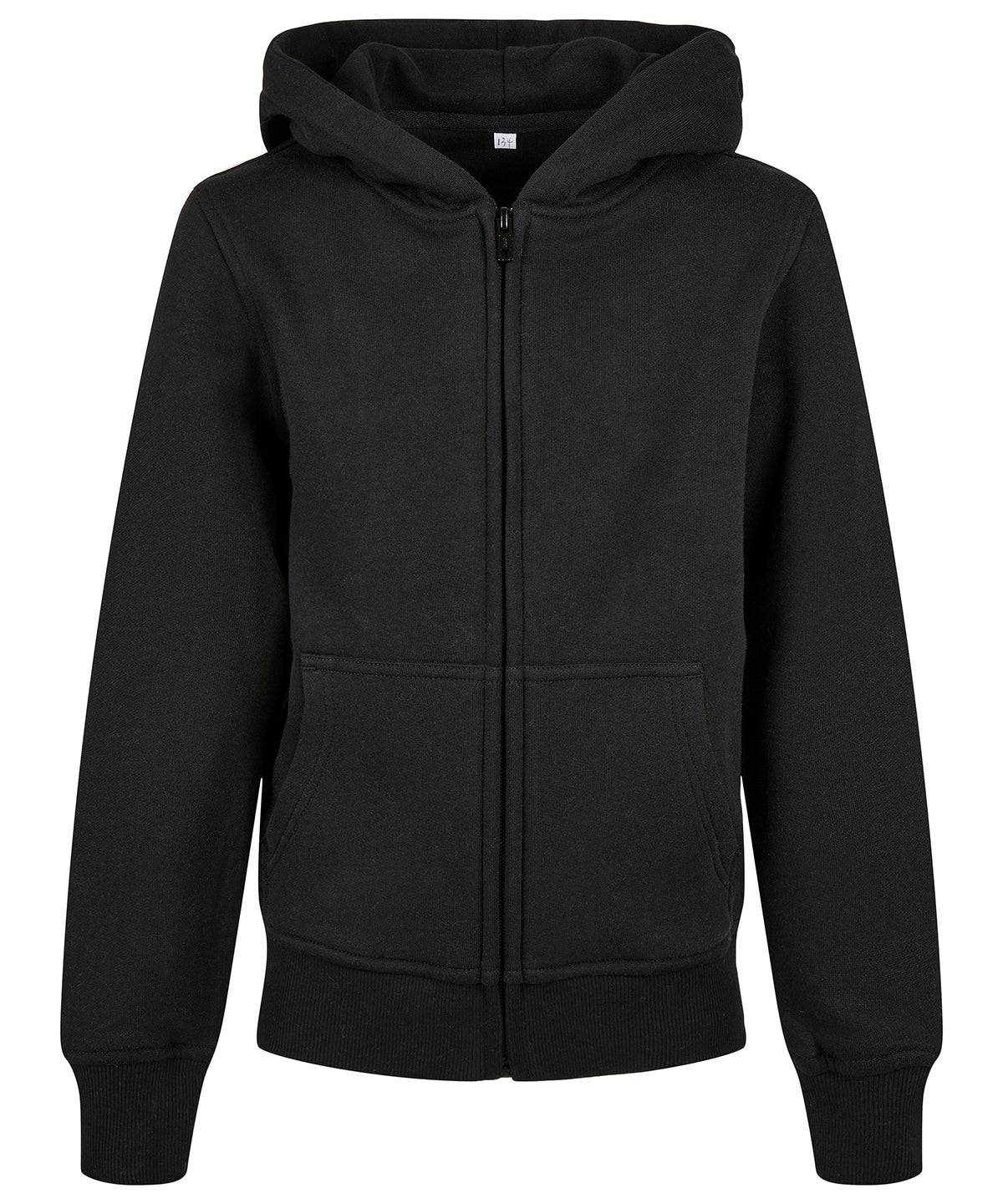 Black - Organic kids basic zip hoodie