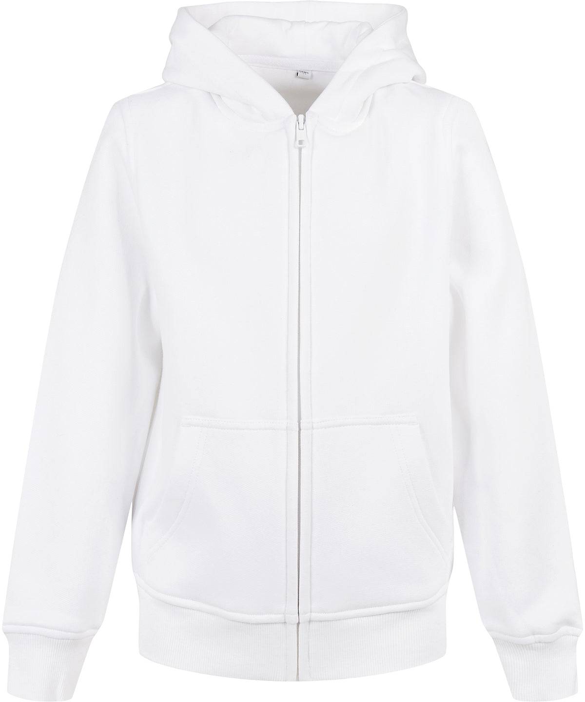 White - Organic kids basic zip hoodie