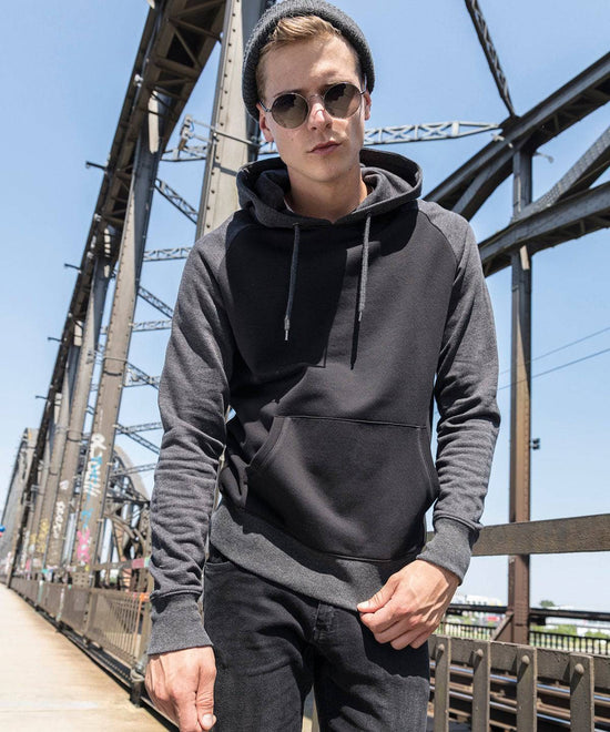 Black/Charcoal - Raglan hoodie