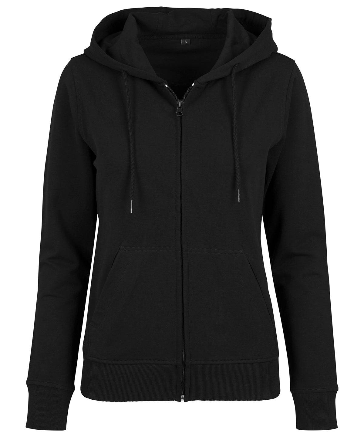 Black - Women's terry zip hoodie