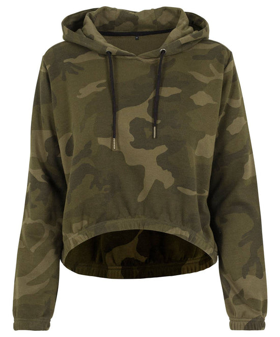 Olive Camo - Women's camo cropped hoodie