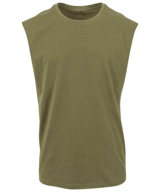 Oliv - Ärmelloses T-Shirt