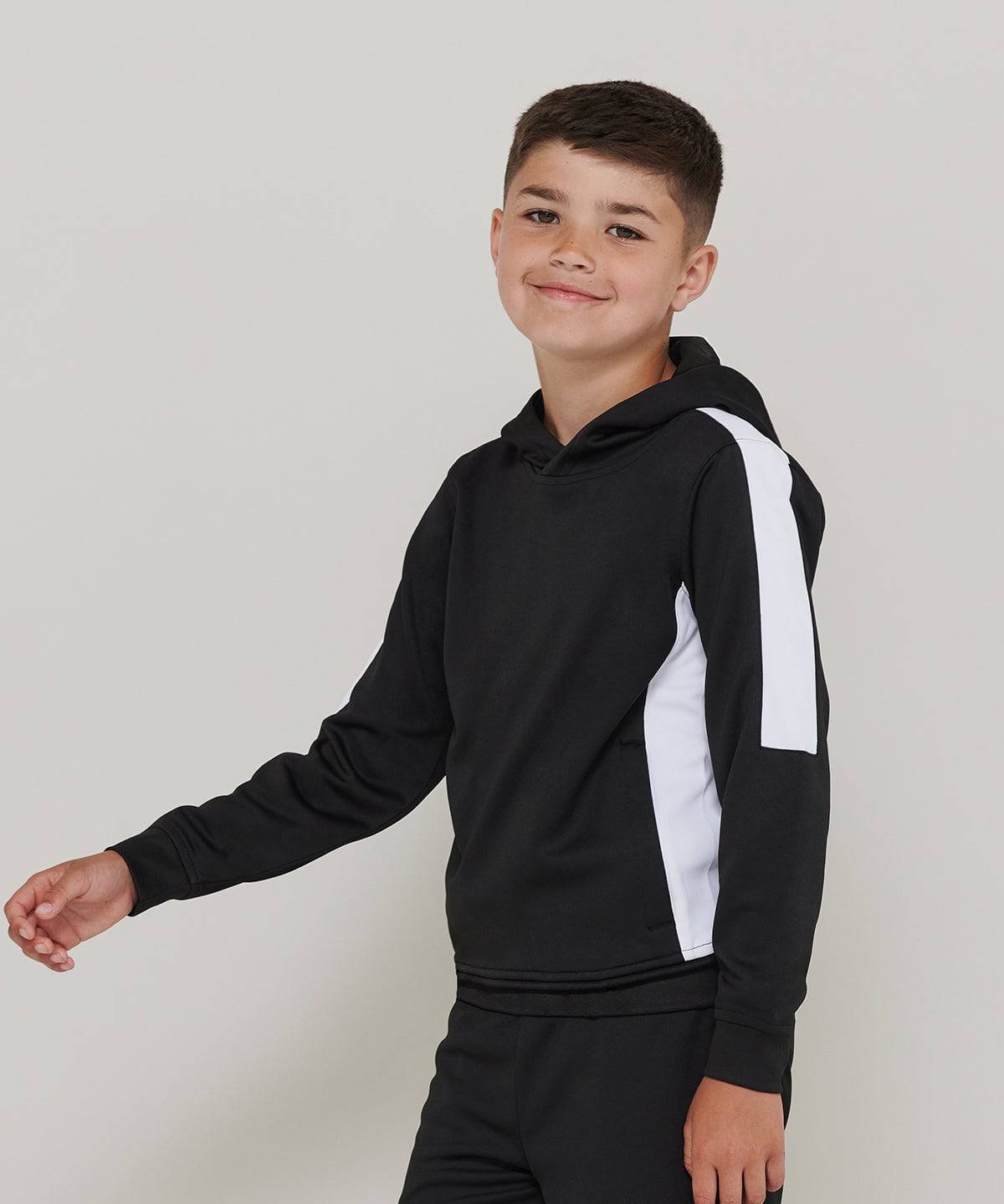 Black - Kids contrast team hoodie