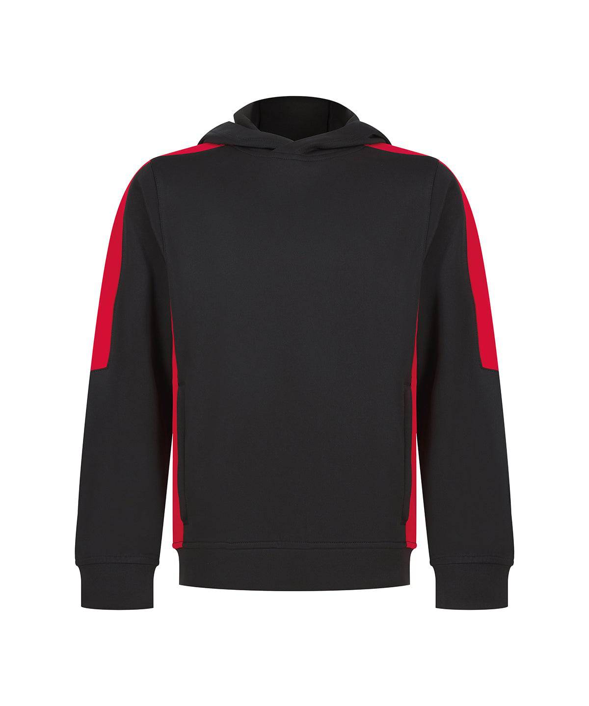 Black/Red - Kids contrast team hoodie