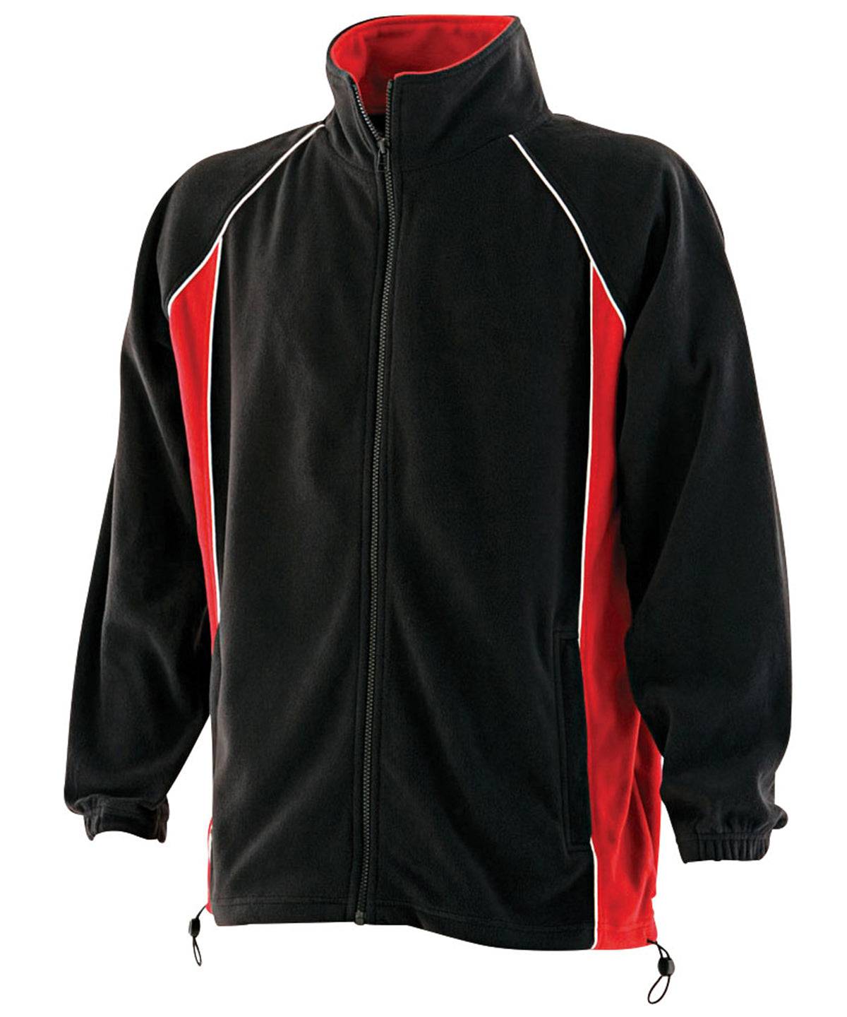 Black/Red/White - Piped microfleece jacket