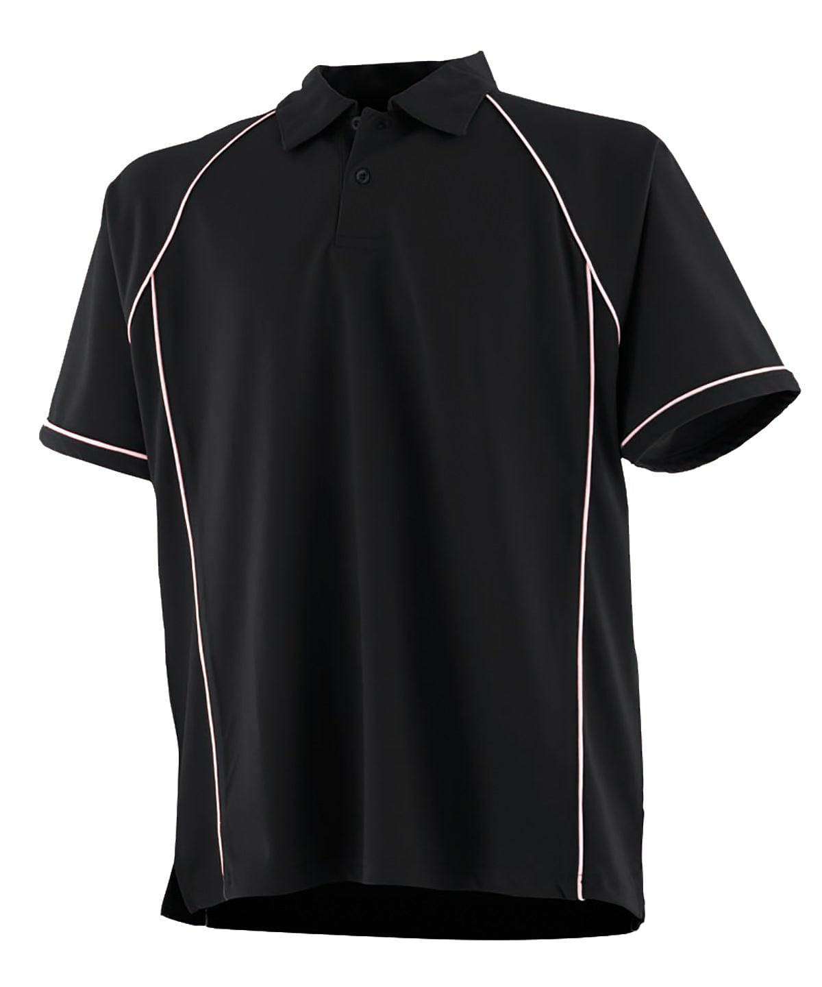 Black/White† - Kids piped performance polo