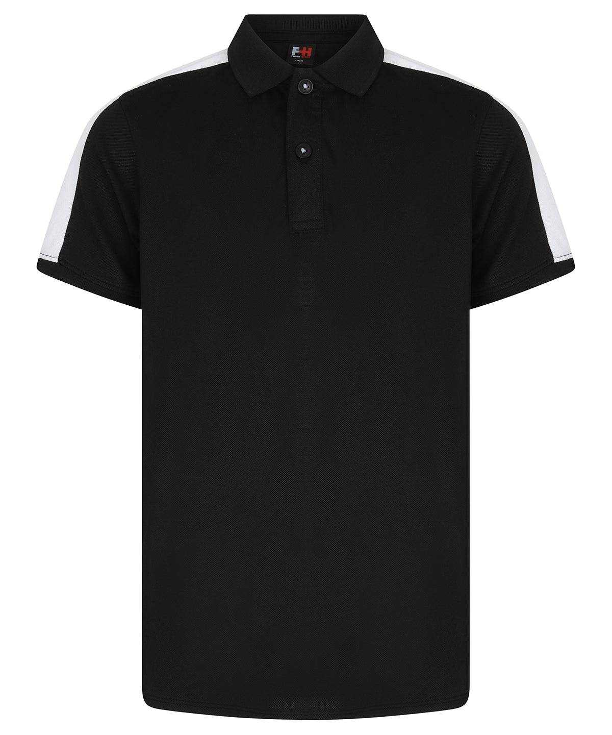 Black/White - Kids contrast panel polo