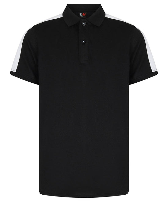 Black/White - Kids contrast panel polo