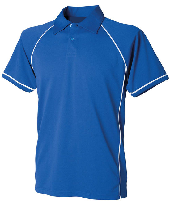 Royal/White - Kids piped performance polo