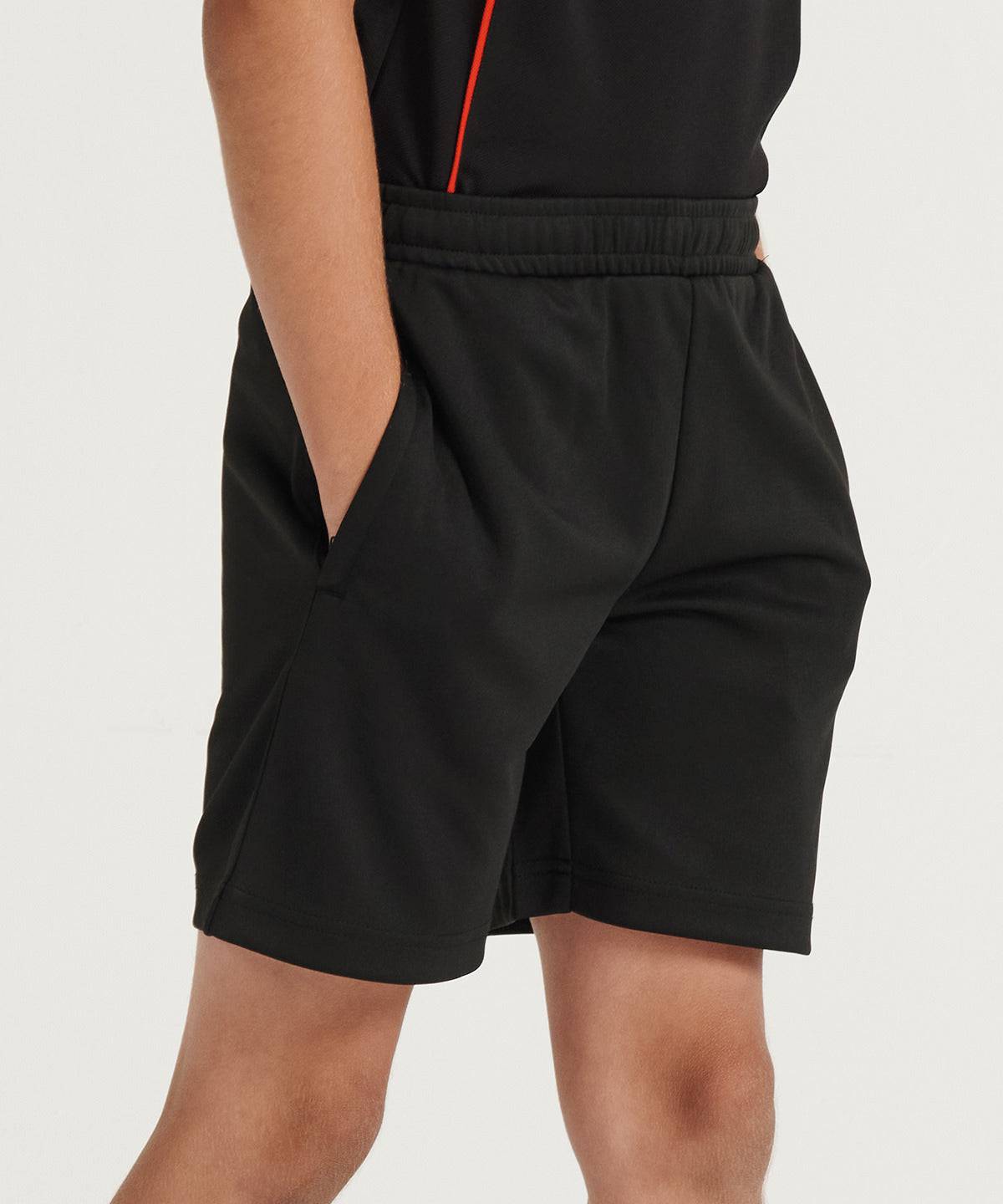 Black - Kids knitted shorts with zip pockets