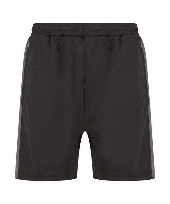 Black/Gunmetal - Knitted shorts with zip pockets