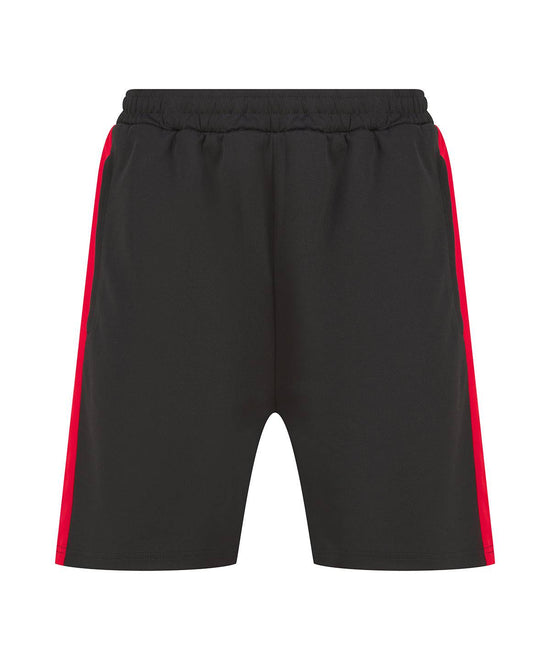 Black/Red - Knitted shorts with zip pockets