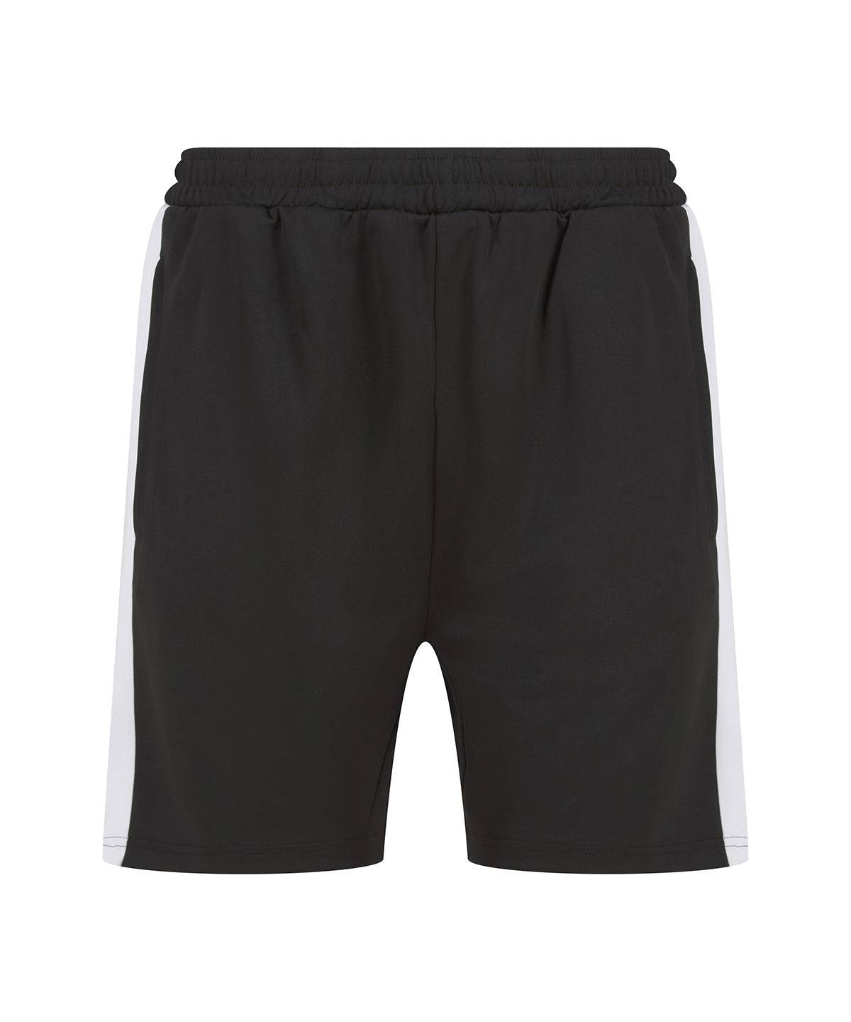 Black/White - Knitted shorts with zip pockets