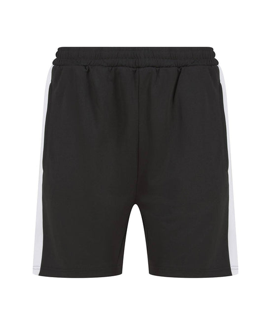 Black/White - Knitted shorts with zip pockets