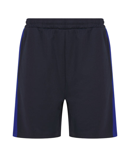 Navy/Royal - Knitted shorts with zip pockets