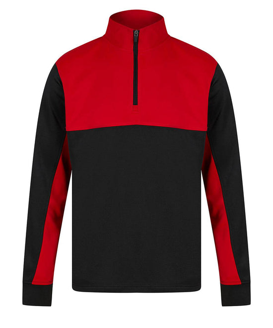 Black/Red - Kids ¼-tracksuit top