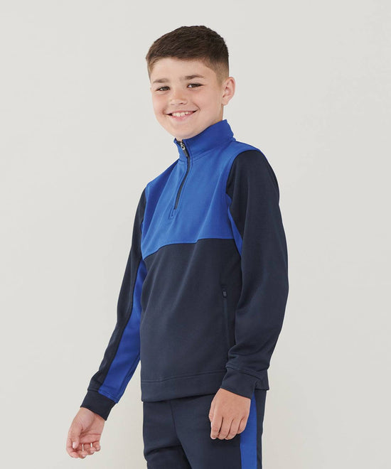 Navy - Kids ¼-tracksuit top