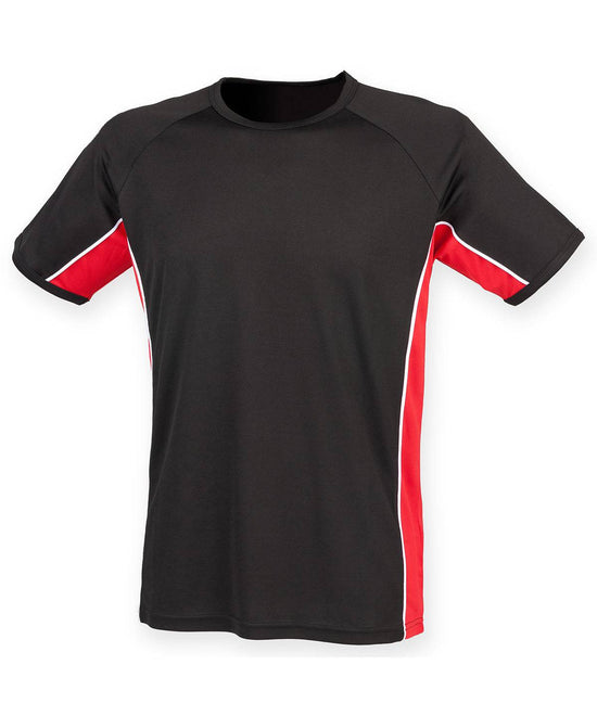 Black/Red/White - Kids performance panel t-shirt