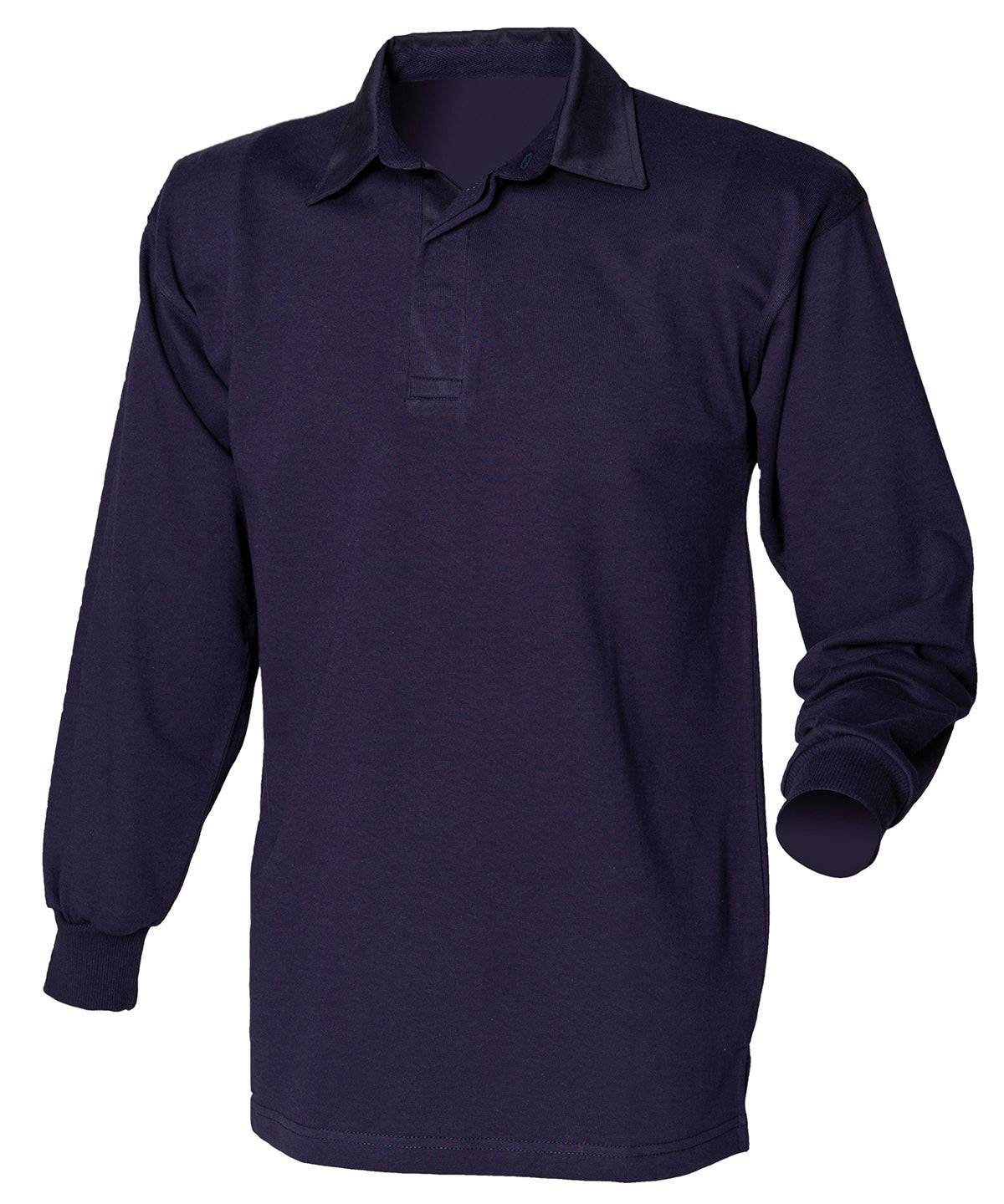 Navy/Navy - Long sleeve plain rugby shirt