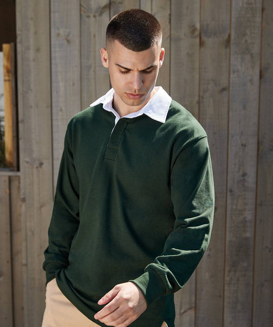 Navy/Slate collar - Long sleeve original rugby shirt