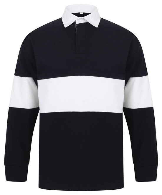 Navy/White - Panelled rugby shirt