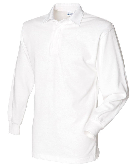 White/White - Long sleeve plain rugby shirt