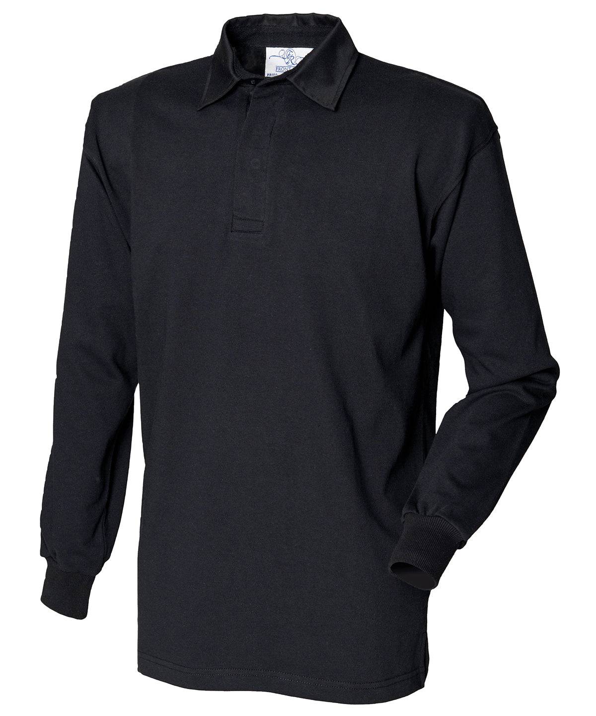 Black/Black* - Long sleeve plain rugby shirt