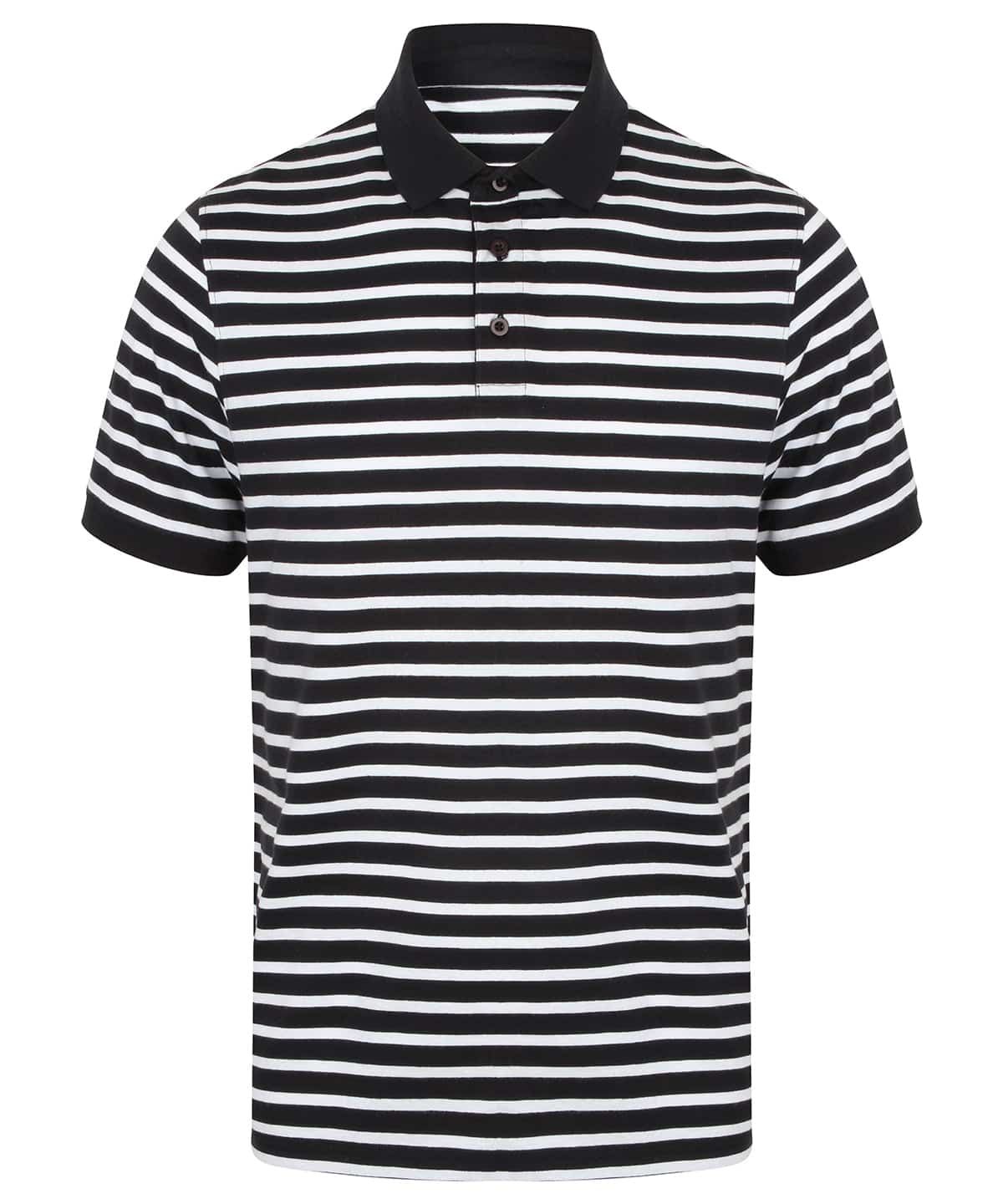 Navy/White - Striped Jersey polo shirt