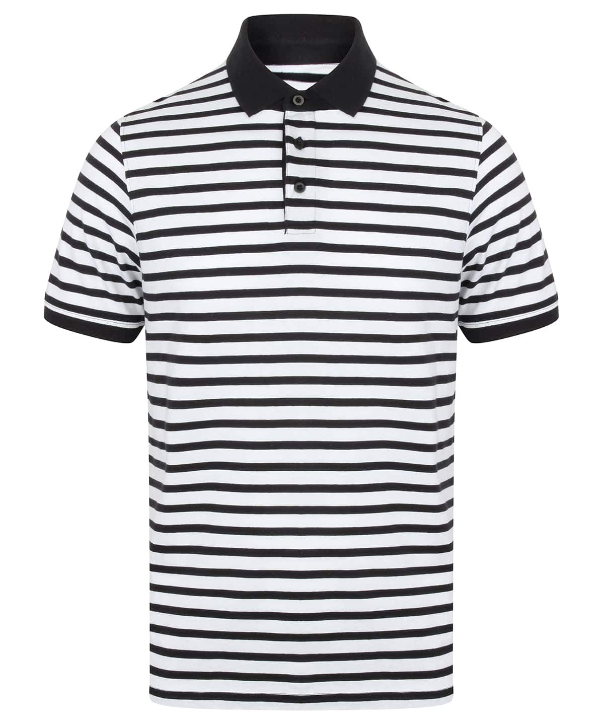 White/Navy - Striped Jersey polo shirt