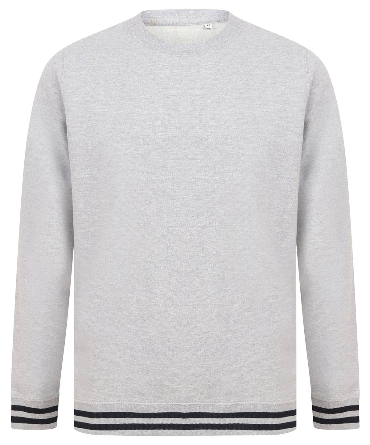 Heather Grey/Navy - Sweatshirt with striped cuffs