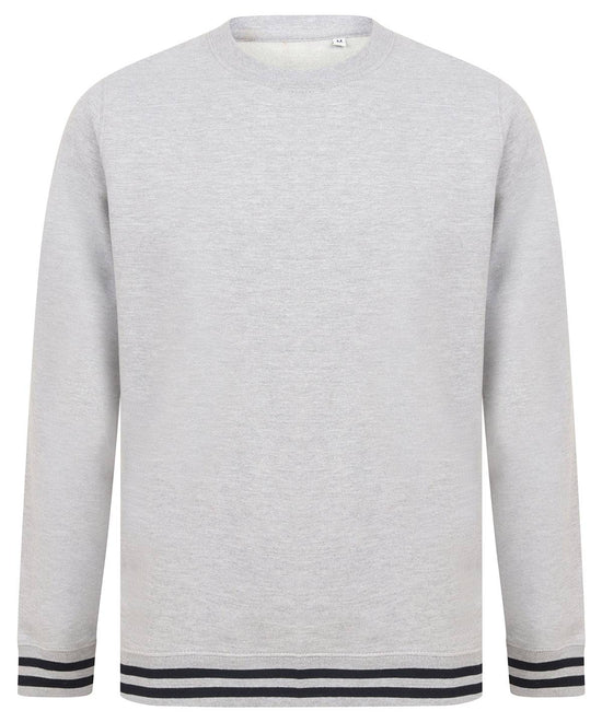 Heather Grey/Navy - Sweatshirt with striped cuffs