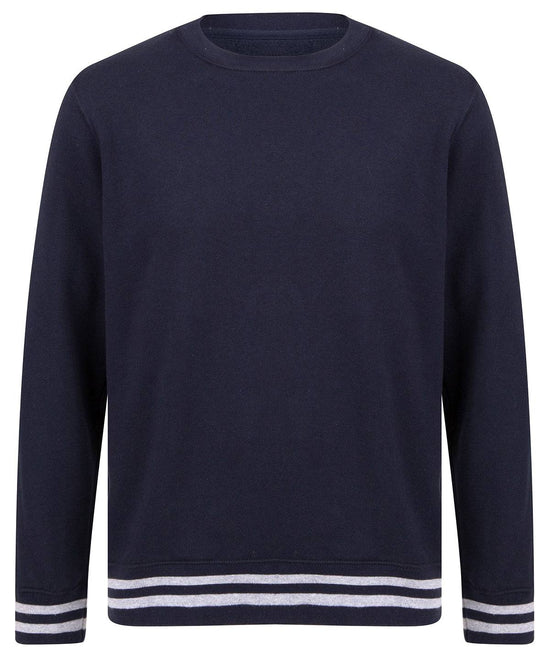 Navy/Heather Grey - Sweatshirt with striped cuffs