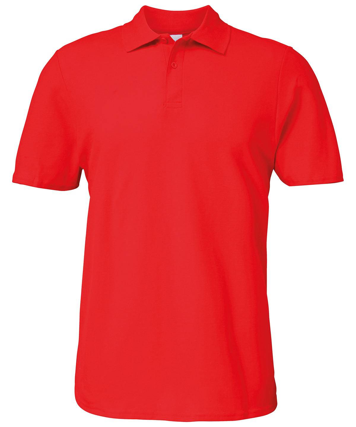 Rot – Softstyle™ Doppel-Piqué-Polo für Erwachsene