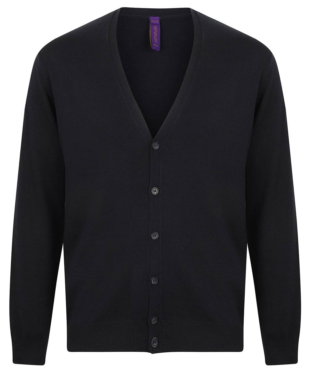 Navy - V-button cardigan