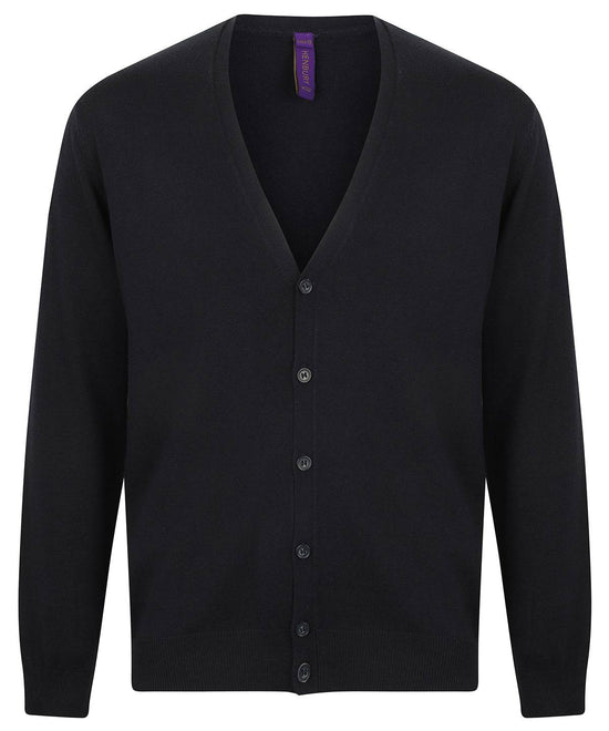 Navy - V-button cardigan